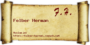 Felber Herman névjegykártya